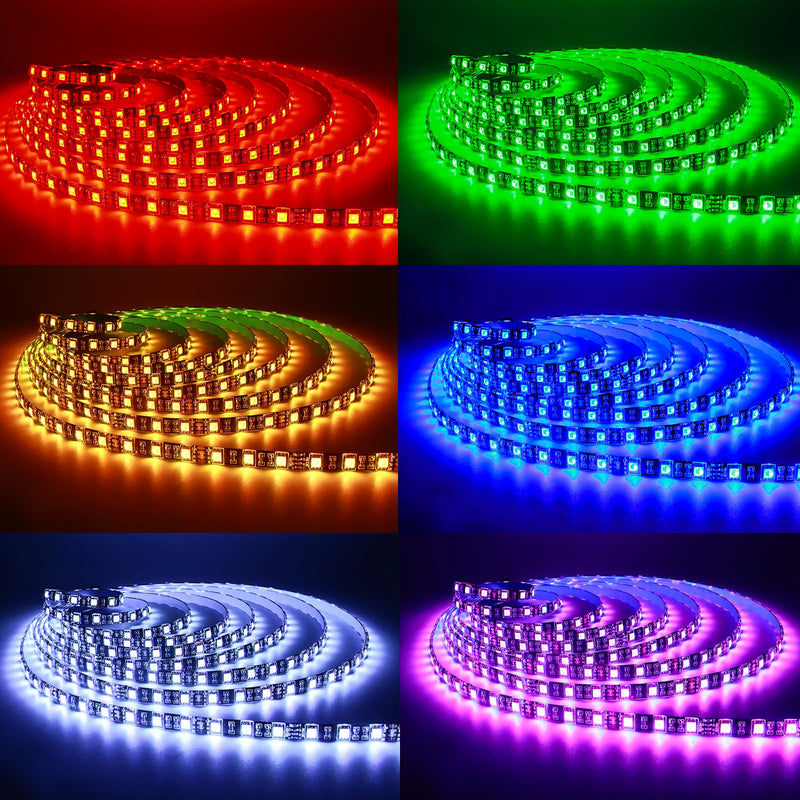 5M Black PCB 5050 RGB LED Strip Waterproof IP65 300 SMD Black PCB Board DC 12V Flexible Light RGB (Red, Green, Blue)