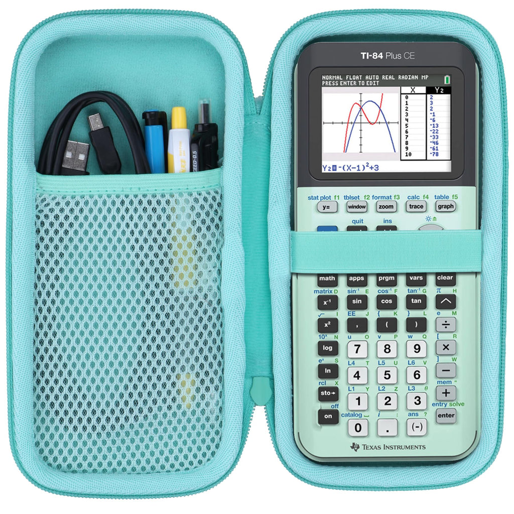 Hard Case Compatible with Texas Instruments TI-84 Plus CE/TI-84 Plus/TI-Nspire CX II CAS/TI-Nspire CX II/TI-83 Plus/TI-89 Titanium/TI-85 / TI-86 Color Graphing Calculator (Mint) Mint Case