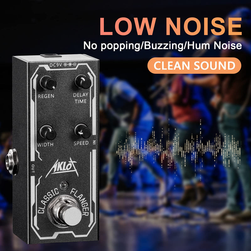 Classic Flanger Guitar Pedal, AKLOT Electric Effects Pedals Mini Single Type DC 9V True Bypass Classic Flanger