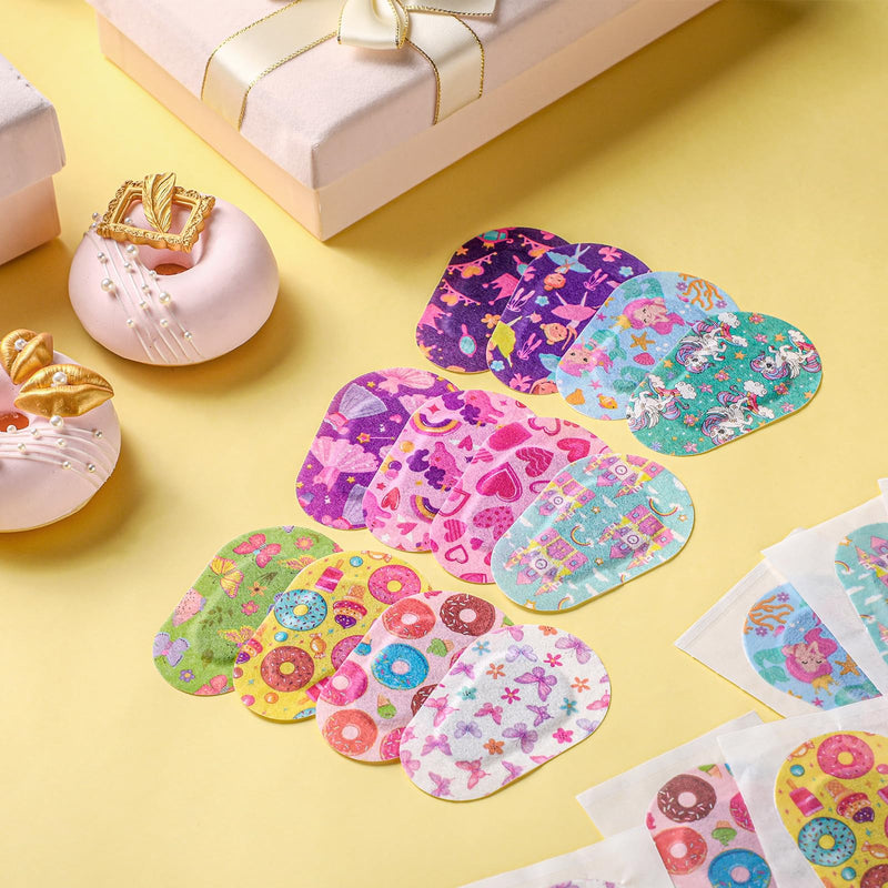 [AUSTRALIA] - Panelee Adhesive Eye Patches for Kids Girls Toddler Eye Patches Bulk Breathable Material, Light Blocking Cotton Colorful and Fun Designs Adhesive Bandages for Girls, 12 Styles (60 Pcs) 60 