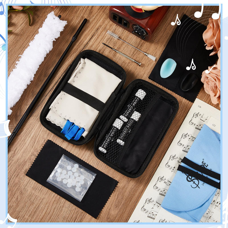 40 Pcs Flute Cleaning Kit Flute Accessories All in 1 Flute Cleaner Kit Maintenance Kit Care Kit with Flute Cleaning Brush Flute Cleaning Rod Flute Swab Flute Plugs Thumb Rest Cushion (Blue) Blue