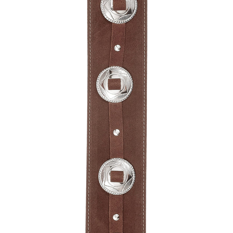 D'Addario Accessories Leather Guitar Strap Conchos Brown