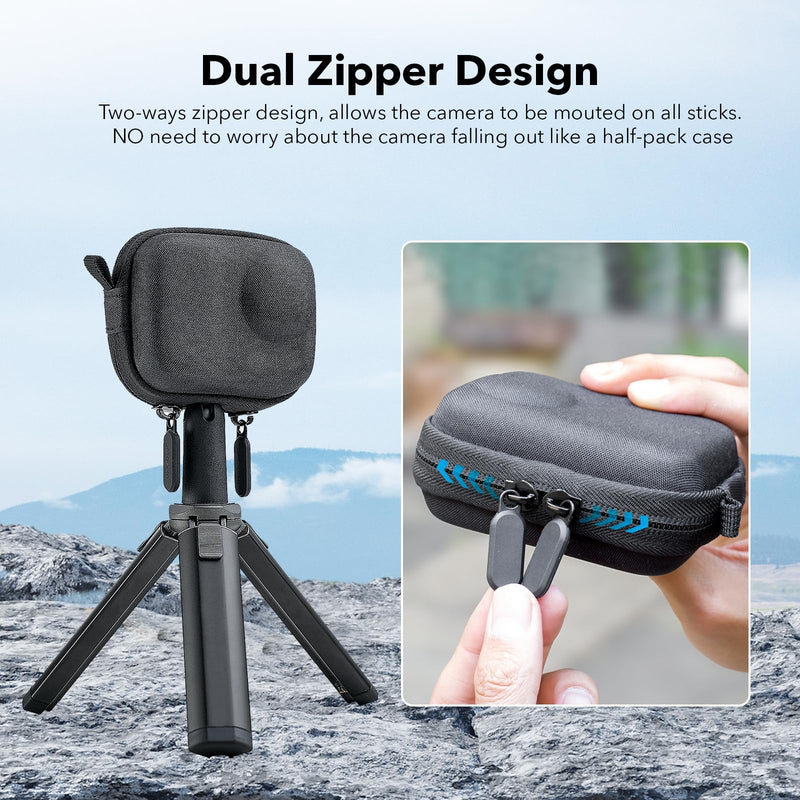 for Insta360 Go Ultra Accessories, Portable Mini Carrying Case Bag, Lens Screen Protectors (4 Pack) and Rubber Lens Cap Cover for Insta 360 Go Ultra Accessories