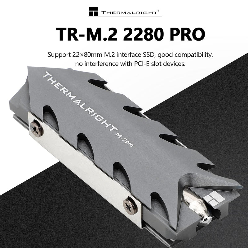 Thermalright M.2 2280 Pro SSD Heat Sink, 8 mm Heatpipe, High Performance Double Side Thermal Pad
