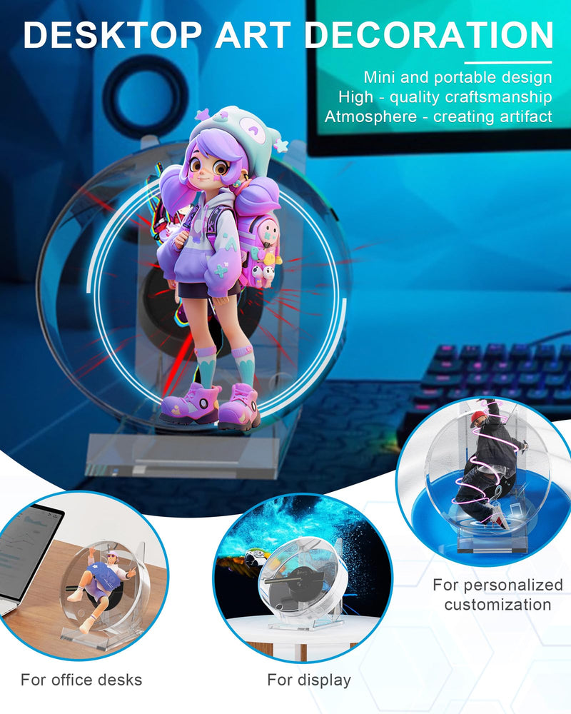 3D Hologram Fan,4.72in Hologram Fan Projector with WiFi - Suitable for Events,party,Festivals and Home Decoration - Lots of 3d Materials for Free (12CM 4GB) 4.72 inch