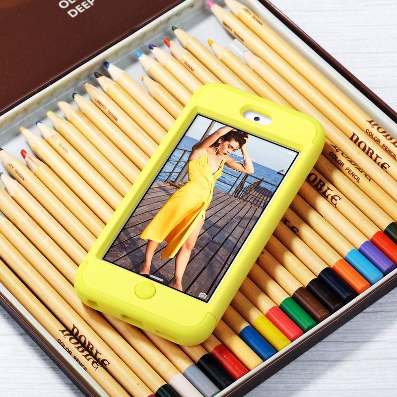 ULAK iPod Touch 7 Case, iPod Touch Case 6th Generation, iPod 5 Case, Heavy Duty High Impact Shockproof Protective Cover for Apple iPod Touch 5th/6th/7th Generation (Latest Model), Yellow