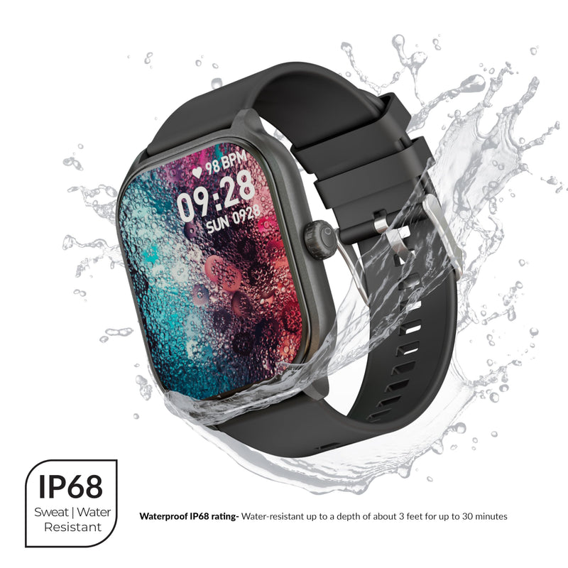 Supersonic SC-181SW 2-inch Touch Screen Smartwatch with Heart Rate Monitor, Blood Pressure, Oxygen Levels, Calories, Steps, Sleep Monitoring, Voice Assistance & IP67 Waterproof Fitness Tracker
