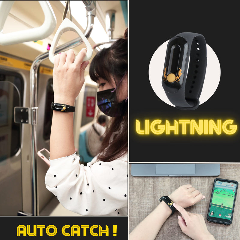 Brook Pocket Auto Catch Lightning - Simple and Easy to Use by Lightning LED Lights, Auto Spin and Catching Pocket Monsters, Collecting Items, Wristband Bracelet Accessory