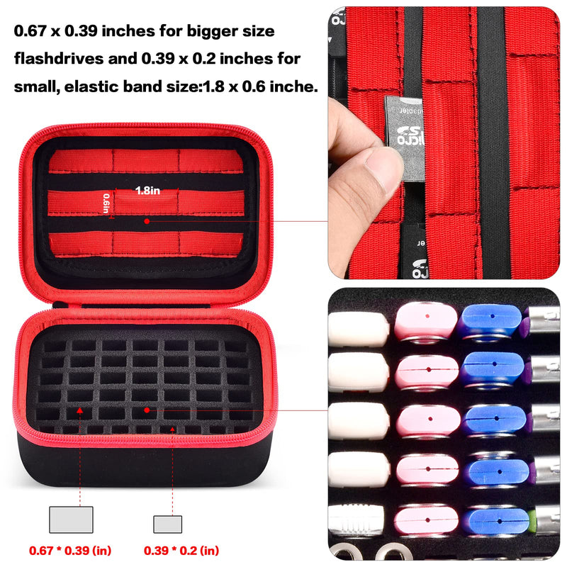 Comecase Hard Carrying Case for Oculus Quest 2 All-in-One VR Gaming Headset with USB Flash Drive Case Inside Red - 2 Pack