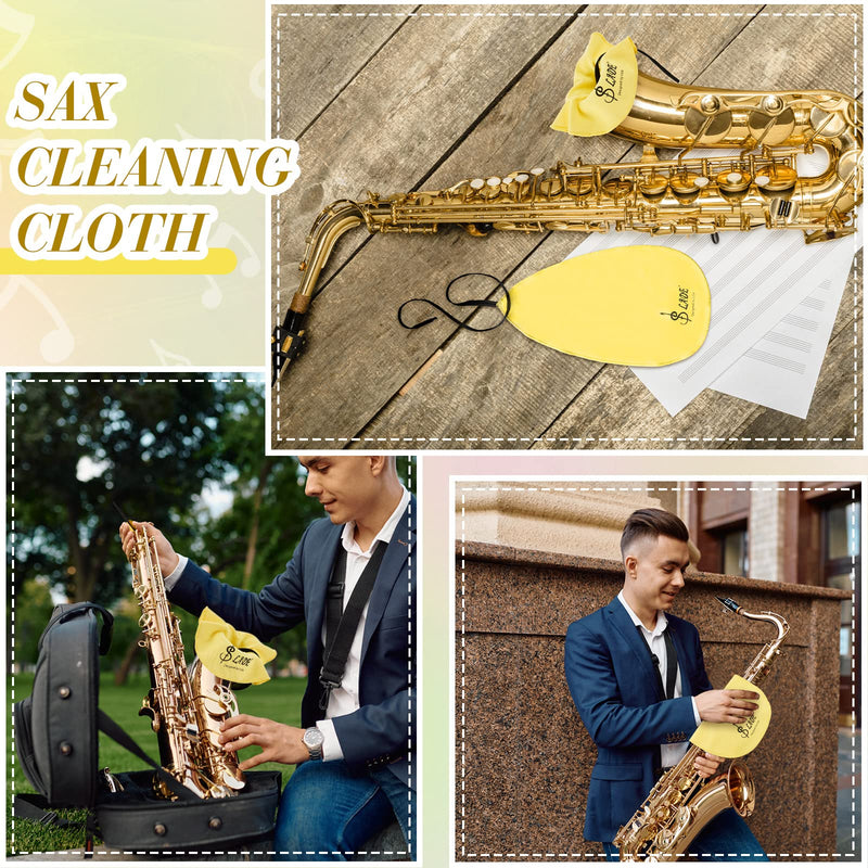 4 Pcs Saxophone Cleaning Kit Alto Sax Cleaning Cloth Clarinet Cloth Swab Instrument Cleaner for Inside Tube Suitable Clarinet Piccolo Flute Sax Saxophone