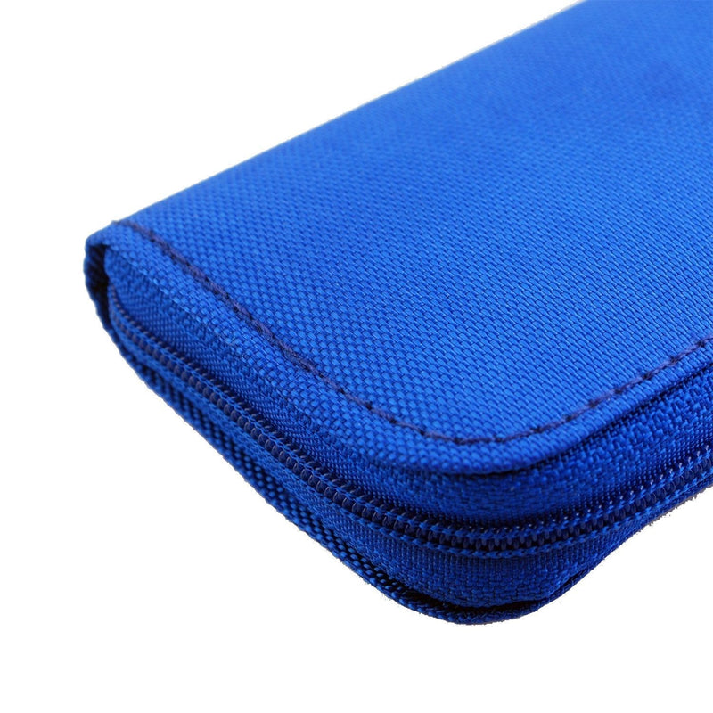 Memory Card Case - Carrying Case Suitable for Micro SD, Mini SD and 4X CF, Card Holder Bag Wallet for Media Storage Organization (Blue) Blue