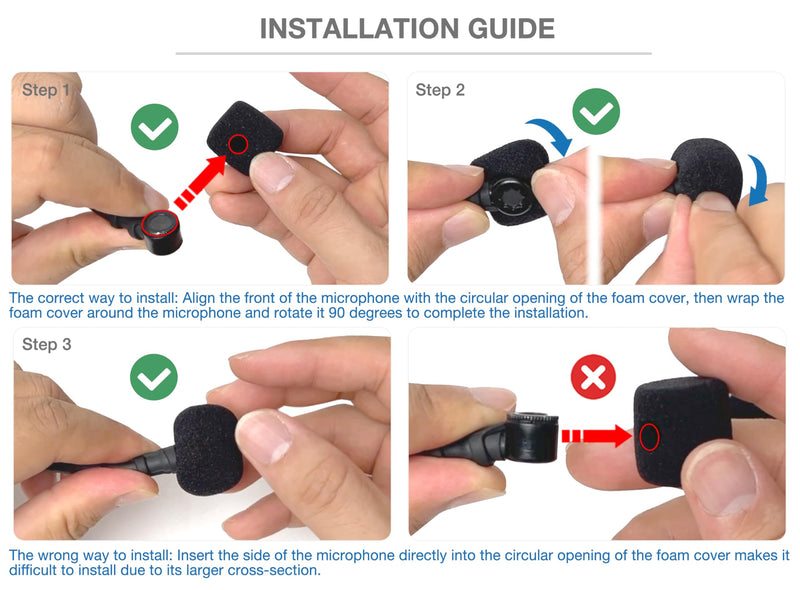 [AUSTRALIA] - 10 Pcs Mic Covers Pop Filter Compatible with Shure SM31FH SM31 Fitness Headset, PGA31, P31 Headset Microphone Bulk Value Bundle Windscreen (All Black) All Black 