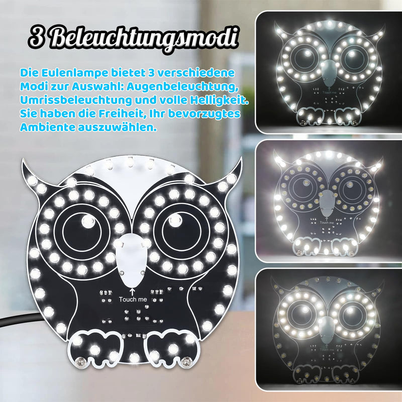 [AUSTRALIA] - DONGKER Soldering Kit, Owl Shape LED Light Soldering Exercise Kit, DIY Electronic Kits for Beginners, Teaching and Learning Training, DIY Soldering Project LED Lamps Kit with Touch Control, for STEM 