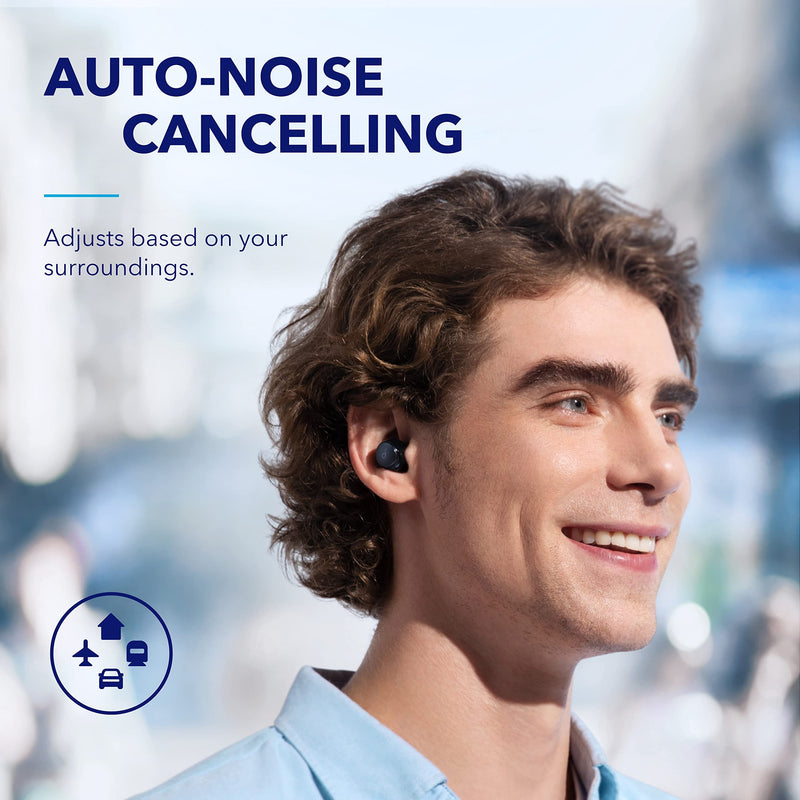 Soundcore by Anker Space A40 Adaptive Active Noise Cancelling Earbuds | Reduce Noise by Up to 98%, Ultra Long 50H Playtime, 10H Single Playtime, Hi-Res Sound, Comfortable Fit, Wireless Charge Black