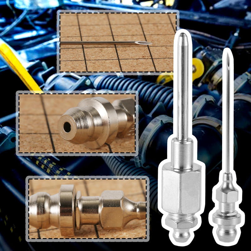 4pcs Grease Needle Nozzle, Bearing Grease Injector Needle with NPT Threaded Narrow Needle Grease Adapter Grease Nozzle Tip for Injecting Grease Dispenser Fitting Tool into Small and Confined Spaces