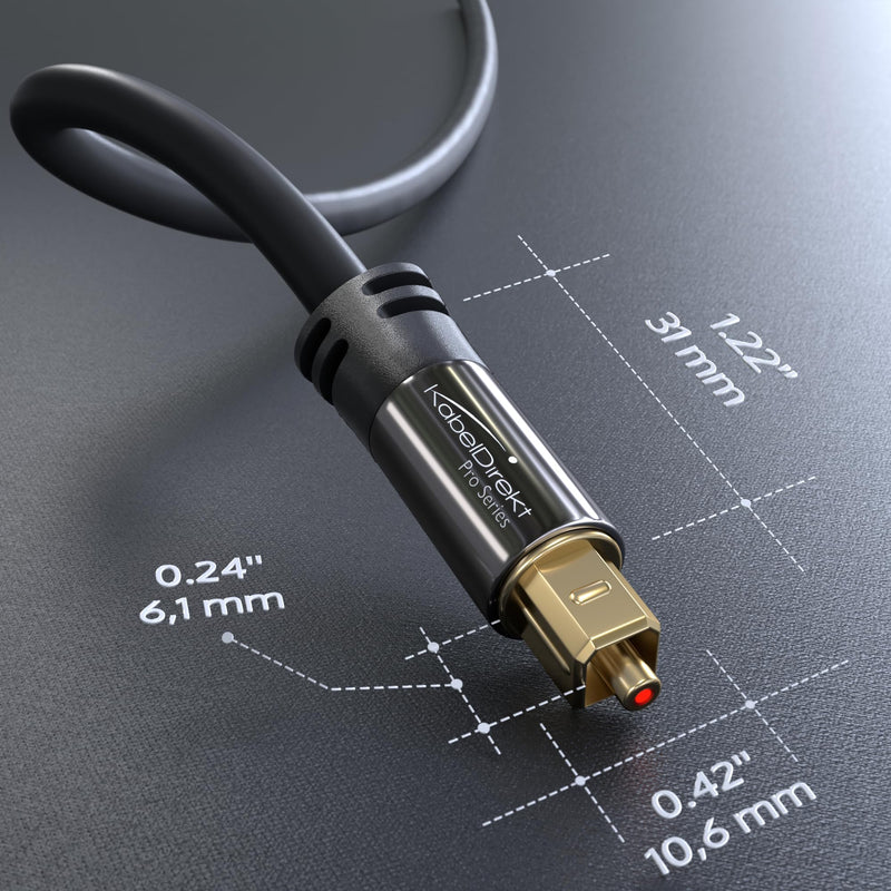 [AUSTRALIA] - TOSLINK – Optical Audio Cable – 25ft – Designed in Germany – Fiber Optic Cable for Soundbar, SPDIF Digital Optical Audio Cord – for Sound Bars, Stereo Systems, amps, Xbox One or PS4 – by CableDirect 25 ft 