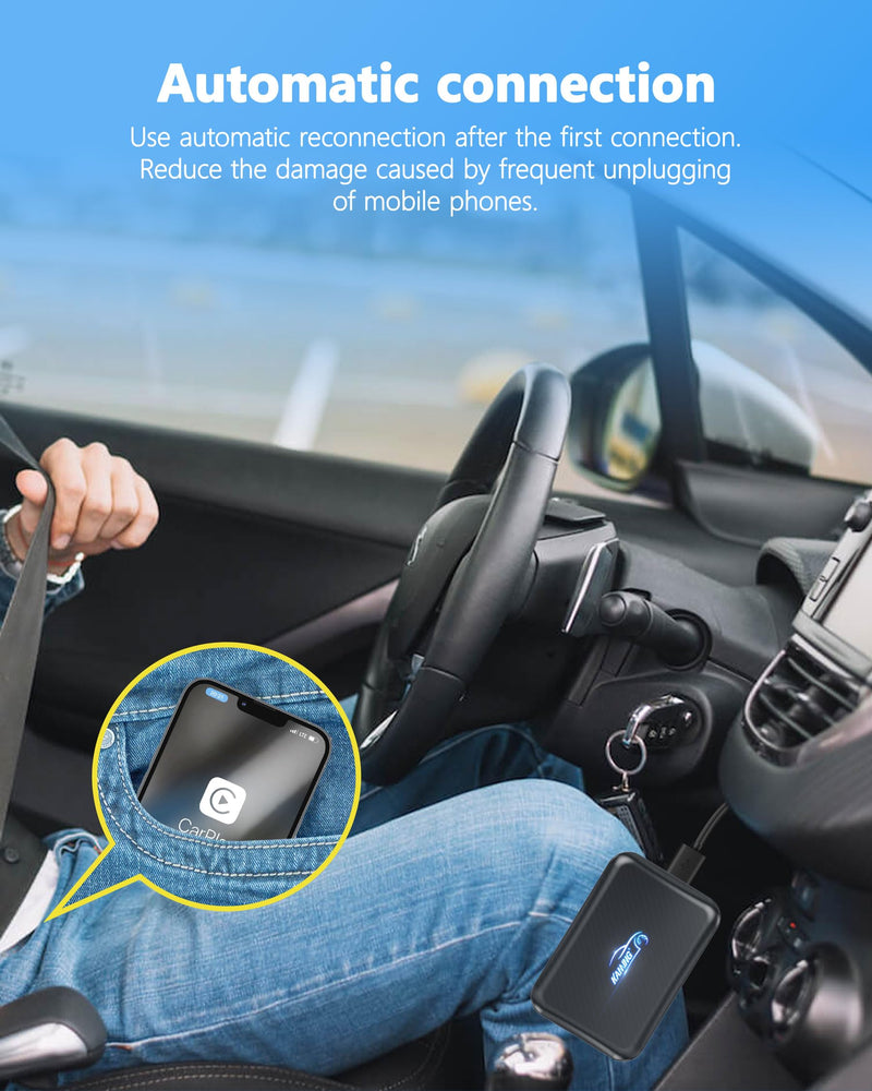 Wireless CarPlay Adapter for iPhone, Converts Wired to Wireless CarPlay, Upgraded Car Play Adapter for Apple Plug and Play for Factory Wired CarPlay Cars from 2015