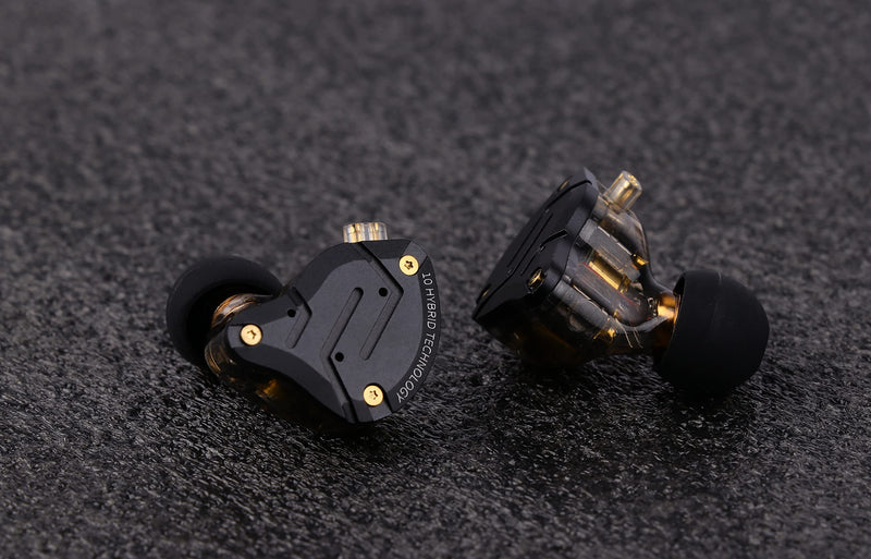 Linsoul KZ ZS10 Pro in Ear Earphones(Without Mic, Dark Black) +Tripowin Zonie 16 Core Cable(Recessed 2pin, 3.5mm, Violet)