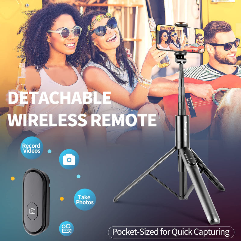 [AUSTRALIA] - Sensyne 60" Selfie Stick & Cell Phone Tripod, Lightweight All in One Phone Tripod Integrated with Wireless Remote Compatible with All Cell Phones for Selfie/Video Recording/Photo/Live Stream/Vlog 
