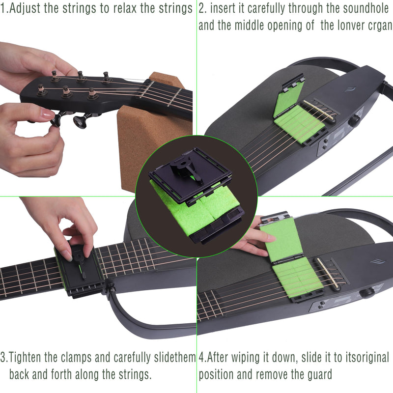 Guitar Cleaning Kit Including Guitar Work Mat,Guitar Neck Rest,Guitar String Winder and Cutter Tool for Acoustic Guitar Electric Guitar Ukulele Violins Bass Banjo, Gift for Musicians