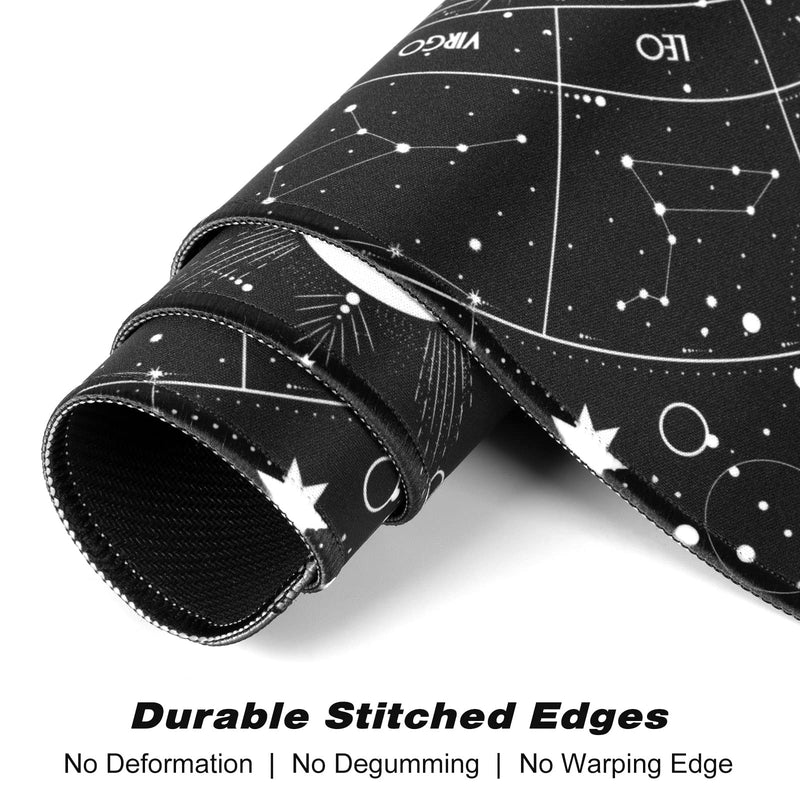 Atufsuat Extended Gaming Mouse Pad, XXL Large Desk Pad 30 x 14 Inch, Big Computer Keyboard Mousepad, Waterproof Mouse Mat with Stitched Edges and Non-Slip Base for Women Office Gaming, Sun Moon