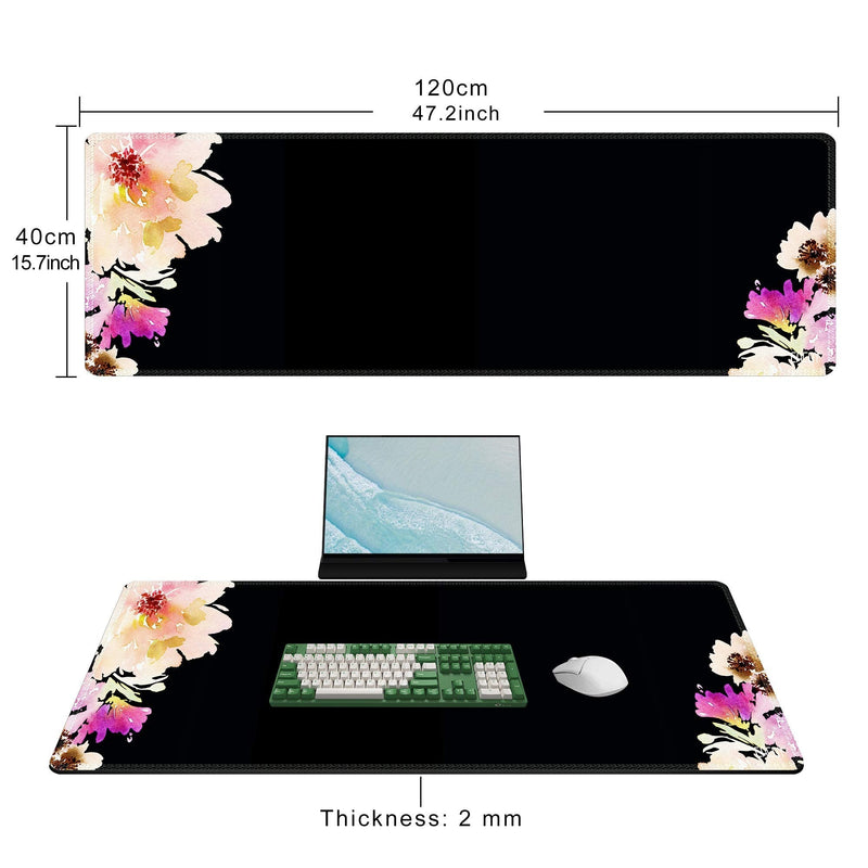 Cacoy Huge Mouse Pads [47.2''x15.7'' / 120x40cm] Oversized Gaming Mouse Mat - 3XL Extended Mousepad Full Desk Computer Mat for Gamers Office Home Black/Pink