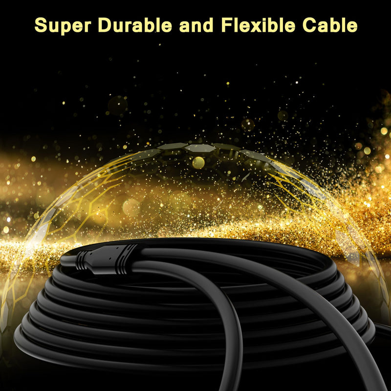 3.5mm TRS to 2 XLR Pro Stereo Cable - 50 FT, 1/8 inch Male to Dual XLR Male Y Splitter Adapter, Unbalanced Microphone Cable with Oxygen-Free Copper 50FT