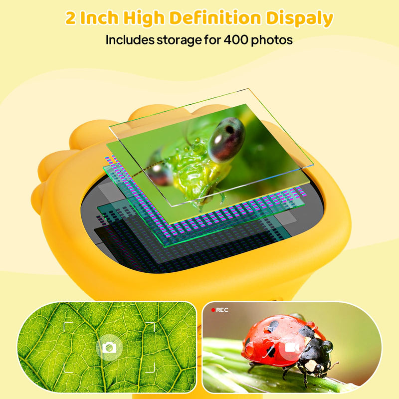 Kids Microscope - Ashfly 1000X Portable Microscope for Kids, Photo & Video Miniscope Pocket Microscope Gifts, 2'' Digital Screen 2026 for Boys Girls Age 3-12 Orange