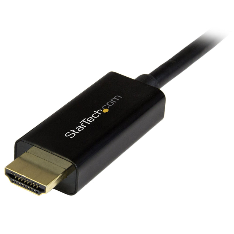 StarTech.com 10ft (3m) DisplayPort to HDMI Cable - 4K 30Hz - DisplayPort to HDMI Adapter Cable - DP 1.2 to HDMI Monitor Cable Converter - Latching DP Connector - Passive DP to HDMI Cord (DP2HDMM3MB)