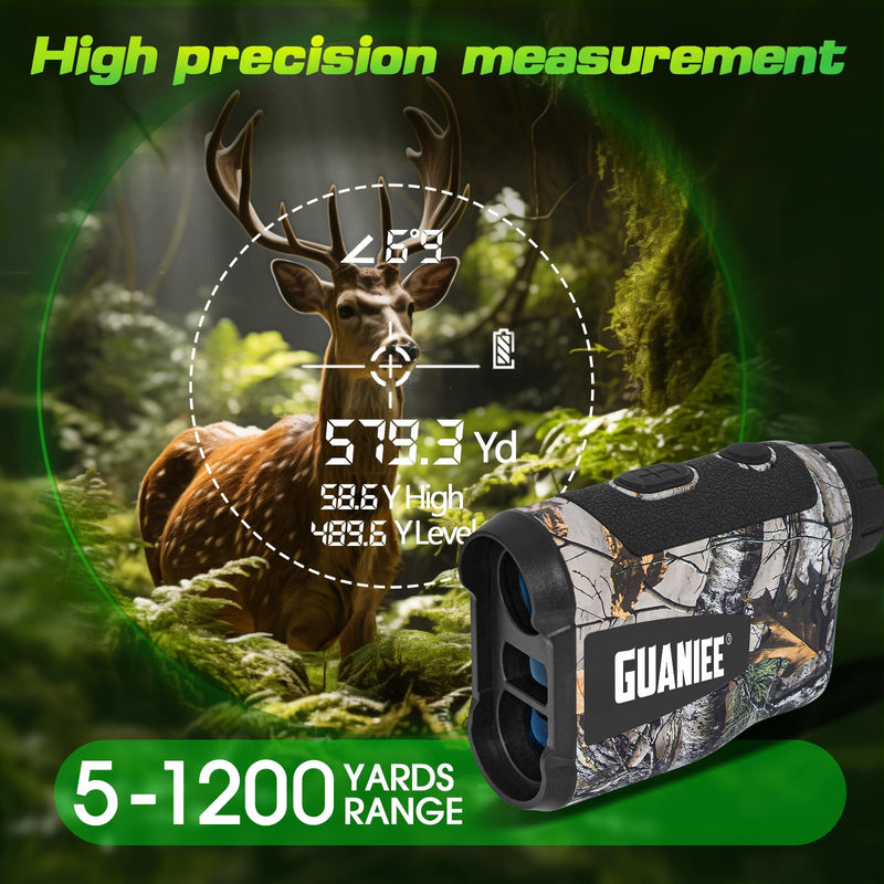 [AUSTRALIA] - Golf Range Finder Laser Range Finder with Rechargeable Battery, 600/1000YDS, 6X Magnification, Flag-Lock, Slope, Lightweight, for Hunting 1000Y Camo 