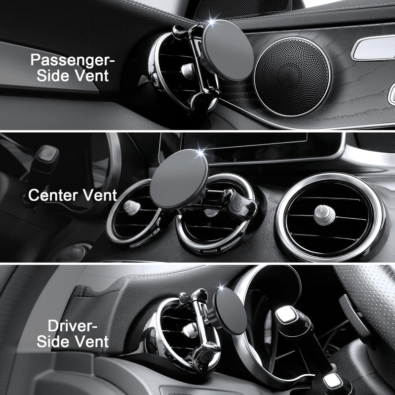 MagSafe Car Mount for Mercedes-Benz, Round Air Vent Holder with Strong Magnet, Compatible with Mercedes Benz GLC, C-Class, E-Class, A/B-Class, GLC/GLB/GLA/Sprinter, Mercedes Benz Accessories Magsafe