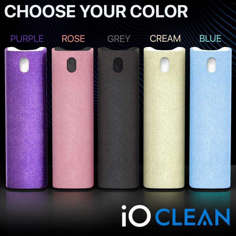 [AUSTRALIA] - Mini Screen Cleaner Spray – Finger Proof Screen Cleaner for Smartphones, iPads, MacBooks, Laptops, Car Screens, Touchscreens – 3 in1 Mist Cleaner, Microfiber Cloth and Protective Cover (Grey) Grey 