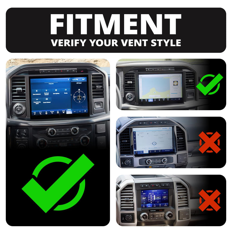 Tackform Link Vent Mount Universal Phone Holder - Compatible with BlueCruise, 2021-2025 Ford F150 & Raptor, 2023-2025 Ford Super Duty | Aluminum | Zero Slip | 3.5" Arm | Black