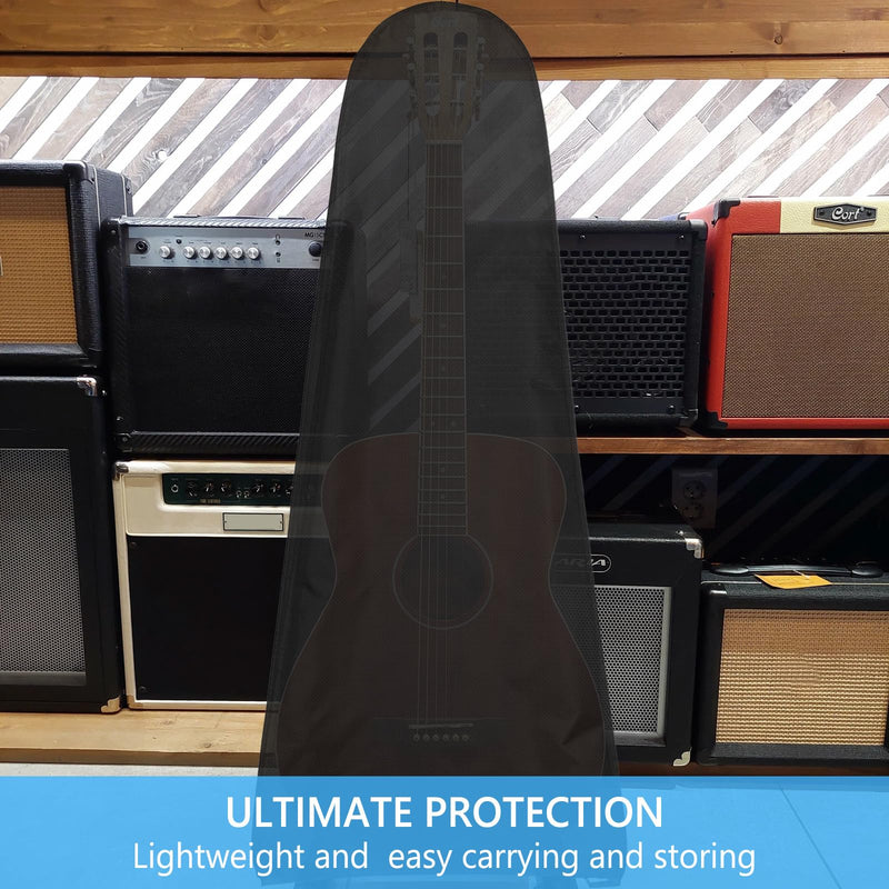 Guitar Dust Cover Protective and Storage for Acoustic Electric and Bass Guitars from Sun Dust Dirt UV Rays Moisture Water Resistant Oxford Fabrics 17"L x 5"W x 43"H Black 43 x 17 x 5 inches