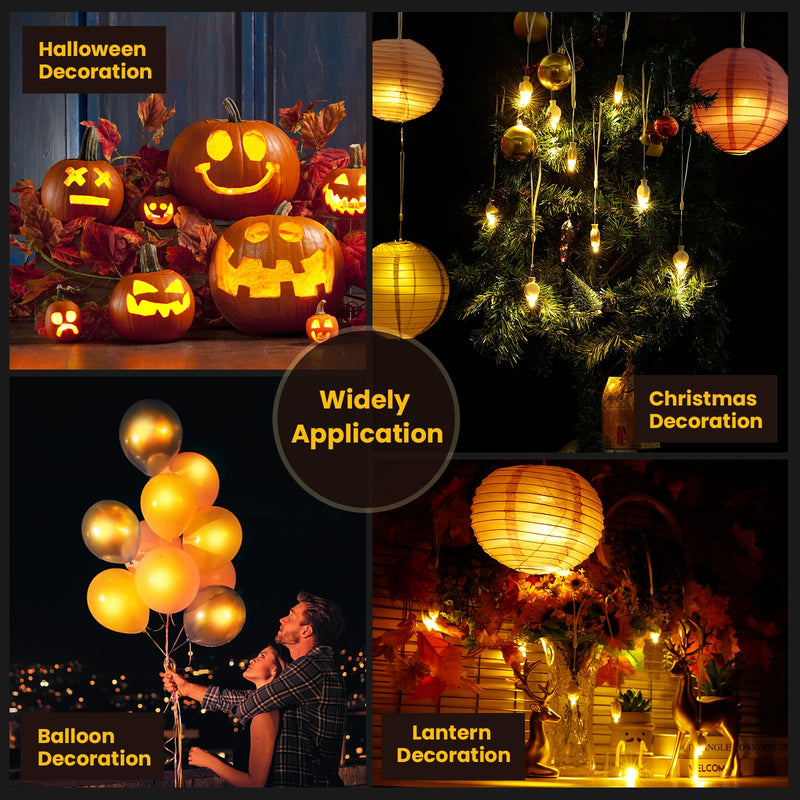 [AUSTRALIA] - Yizhet 12 LED Balloon Lights, Warm White, for Wedding, Halloween, Christmas, Party Decoration, Lanterns and Balloons 