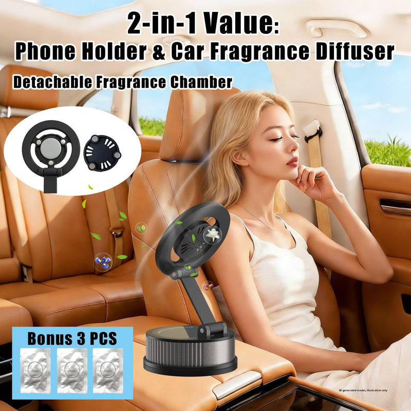 2-in-1Car Phone Mount with Fragrance Diffuser | 360° Adjustable Car Phone holder, Phone Holders for Your Car for iPhone 17-12 Pro Max Air Plus