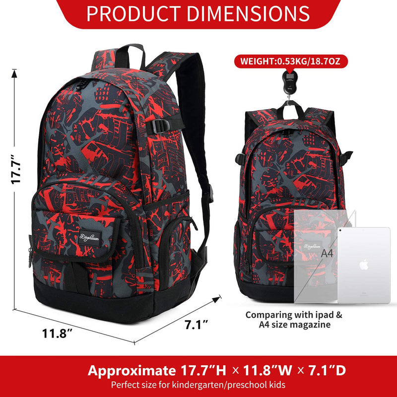 rickyh style School Backpack Travel Bag for Men & Women Lightweight College Back Pack with Laptop Compartmen New Red