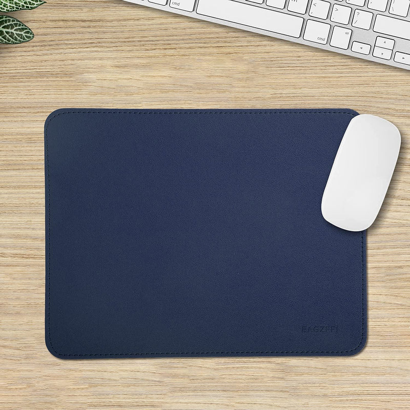 Leather Mouse Pad,Wood Mouse Pad,Double Side Mouse Pad,Stitched Edges,Waterproof Computer Mouse Pads for Laptop,Office & Home,1 Pack,8inch11inch,EAGZFFI (Blue) BLUE