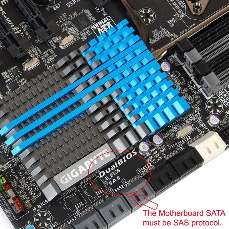 CY SATA Hard Disk Drive Raid Adapter with 15 Pin 7 Pin + 15 Pin to SFF-8482 SAS 22 Pin Converter Adapter Straight