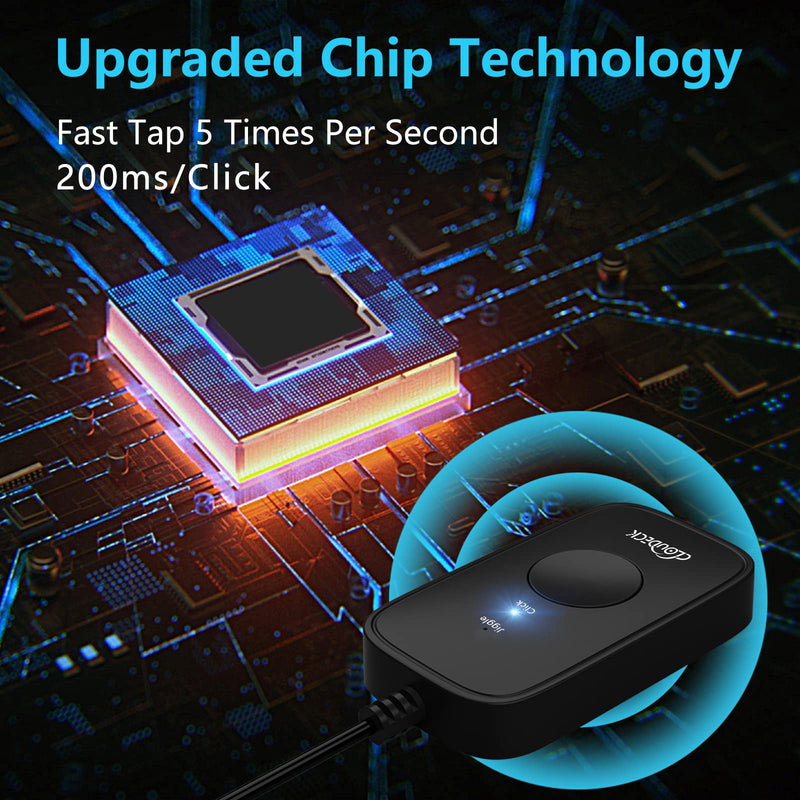 Cloudeck Mouse Jiggler Undetectable, Computer USB Mouse Mover, Gaming Automatic Continuous Clicker, Mouse Assistive Click Device, Plug & Play, Simulate Mouse Pointer Movement to Prevent PC Going Sleep