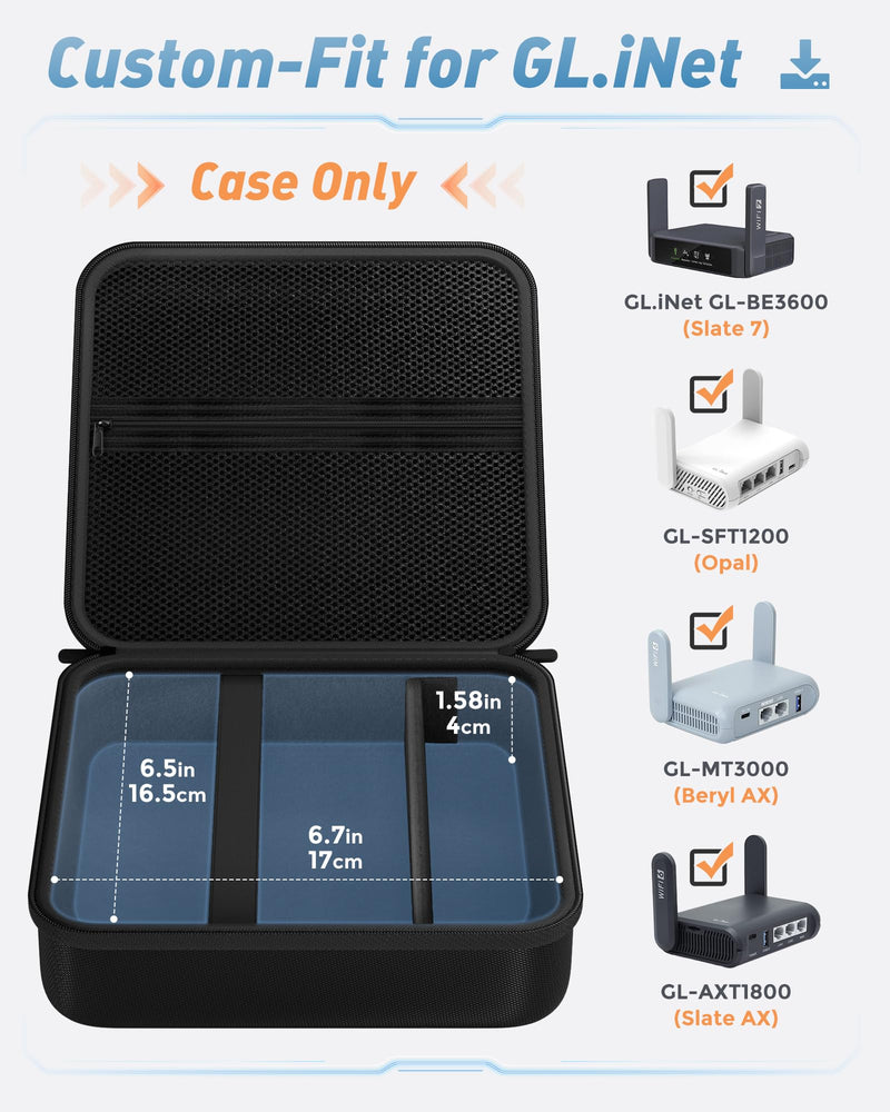 ProCase Hard Drive Case Bundle with Hard Carrying Case for Glinet Travel Router