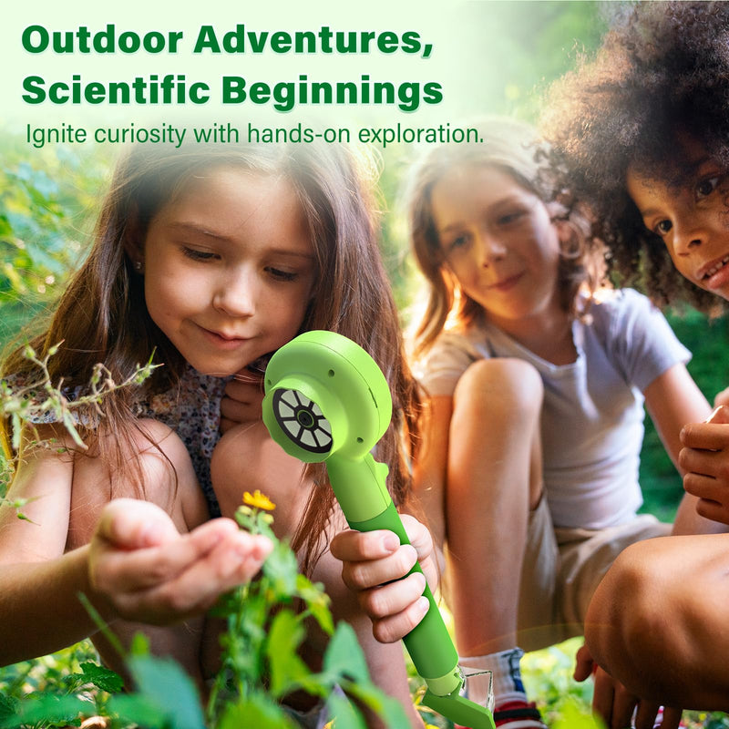 [AUSTRALIA] - Microscope for Kids with Bug Catcher, 1080P HD Digital Handheld Portable Kids Microscope, 2 in 1 STEM Science Educational Learning Kit Christmas Birthday Gifts Toys for 3-15 Boys & Girls (Green) Bug Catcher & Microscope Kits Green 