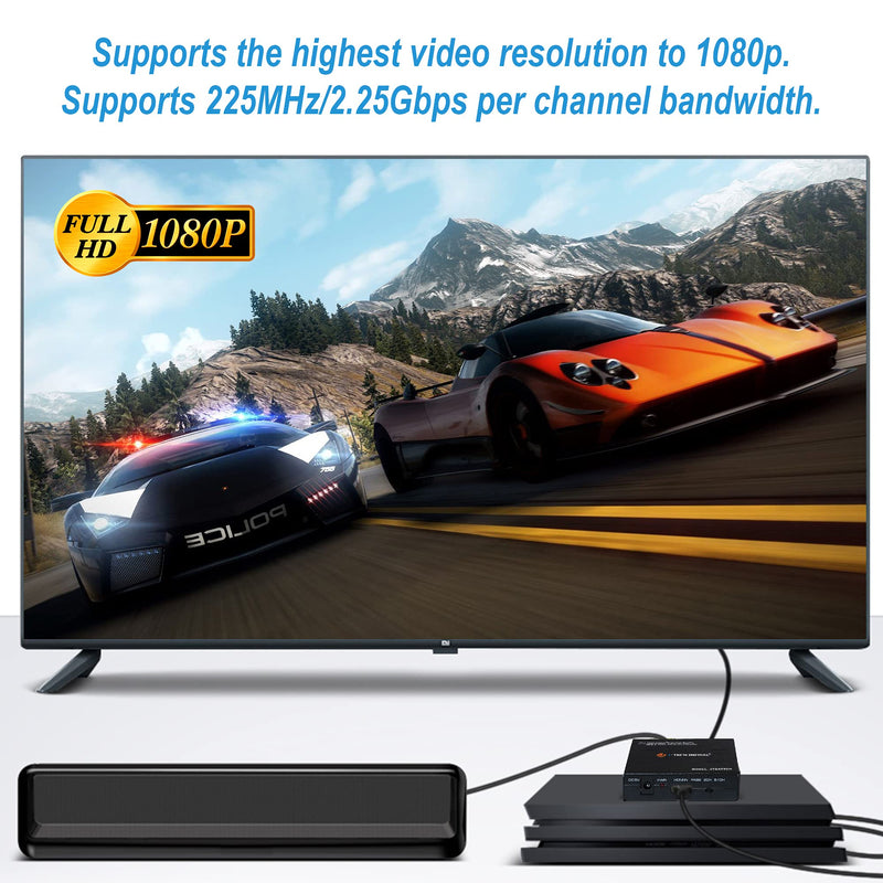J-Tech Digital Premium Quality 1080P HDMI to HDMI + Audio (SPDIF + RCA Stereo) Audio Extractor Converter (JTDAT5CH)