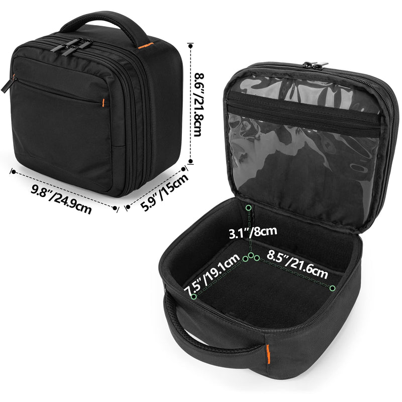 CURMIO Double Layers Projector Case, Mini Projector Carrying Bag Compatible with DR.J Professional and QKK Mini Projector, Black Double Layer
