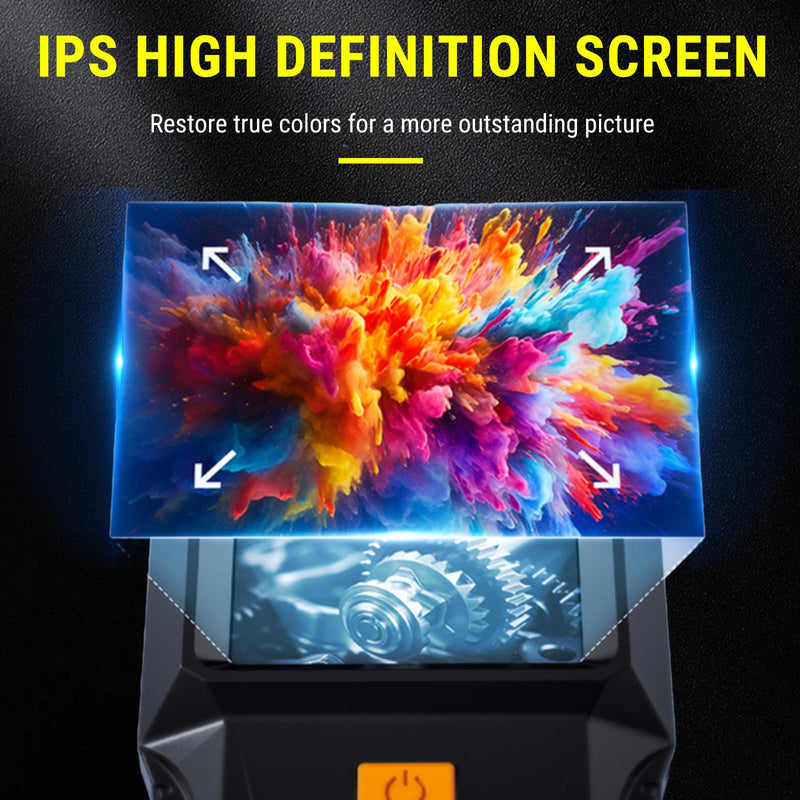 1080p Endoscope Camera with Light, IP67 Waterproof Dual Lens Endoscope Camera, 1080P HD Industrial Inspection Camera, with 8 Adjustable LEDs, 180° Rotatable Tube Camera, for Automotive, Gadgets for