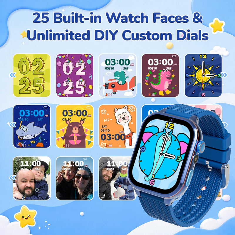 MOMILLA Kids Watch Kids Toys, 1.69'' Smart Watch with 180+ Learning Games | Kids Digital Watch, Toddler Toys with Video Camera Music Pedometer, Birthday Gifts for 3 4 5 6 7 8 9 10 Year Old Boys Blue