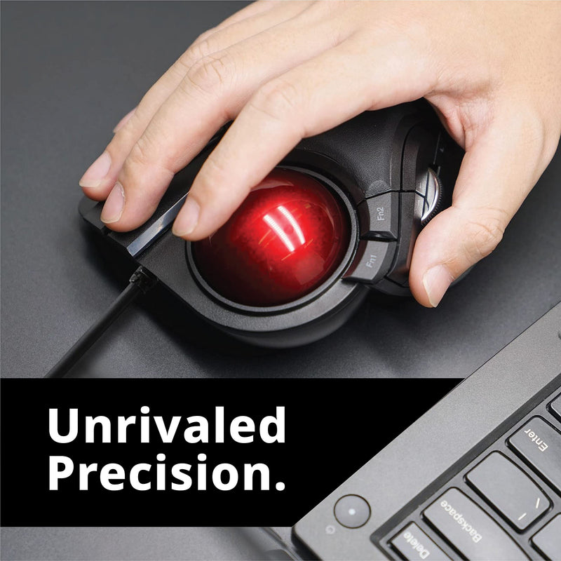 ELECOM HUGE Trackball Mouse, Wired, Finger-Operated, 8-Button Function, Precision Optical Gaming Sensor, Palm Rest Attached, Windows11, macOS (M-HT1URBK) Wired Trackball Mouse