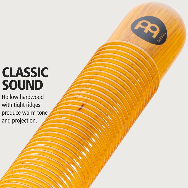[AUSTRALIA] - Meinl Percussion Wood Guiro with Scraper and Grip Holes — NOT Made in China — for Latin American Music, 2-Year Warranty (GU1AM) 