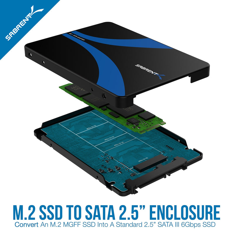 SABRENT M.2 SSD to 2.5-Inch SATA III Aluminum Enclosure Adapter (EC-M2SA) M.2 to SATA