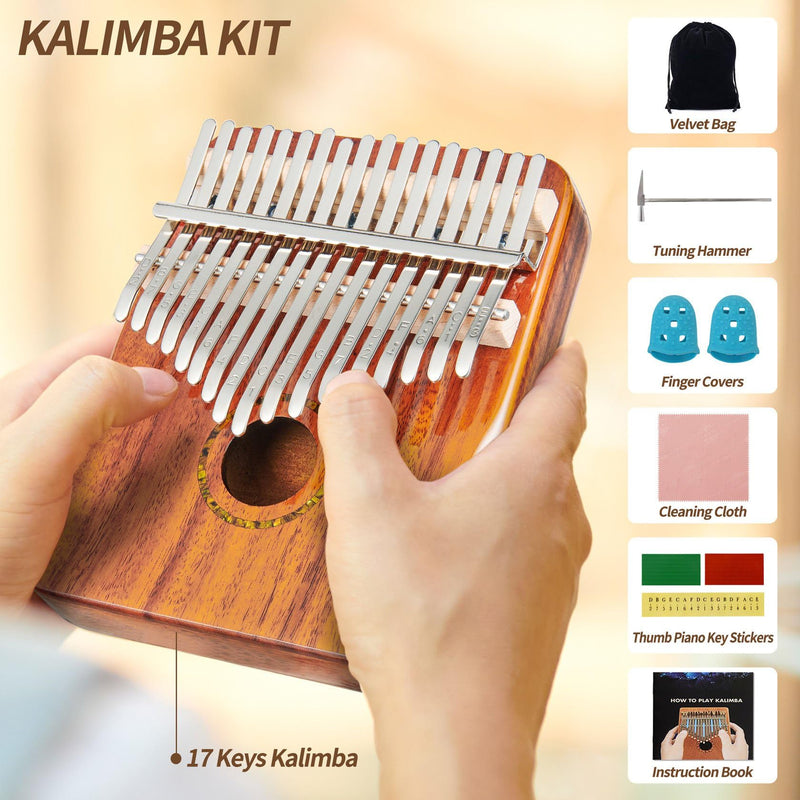 [AUSTRALIA] - Kalimba Thumb Piano 17 Key Finger Piano (Kalimba-Orange) Kalimba-Orange 